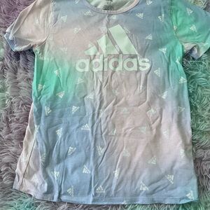 Adidas Kids Gradient T-Shirt - Green and Purple